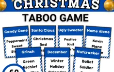 Christmas Taboo Game Printable Holiday