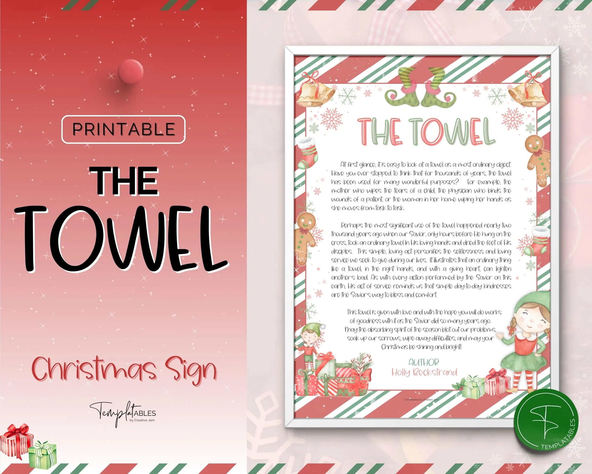 Christmas Towel Story Printable Christmas Towel Story Printable
