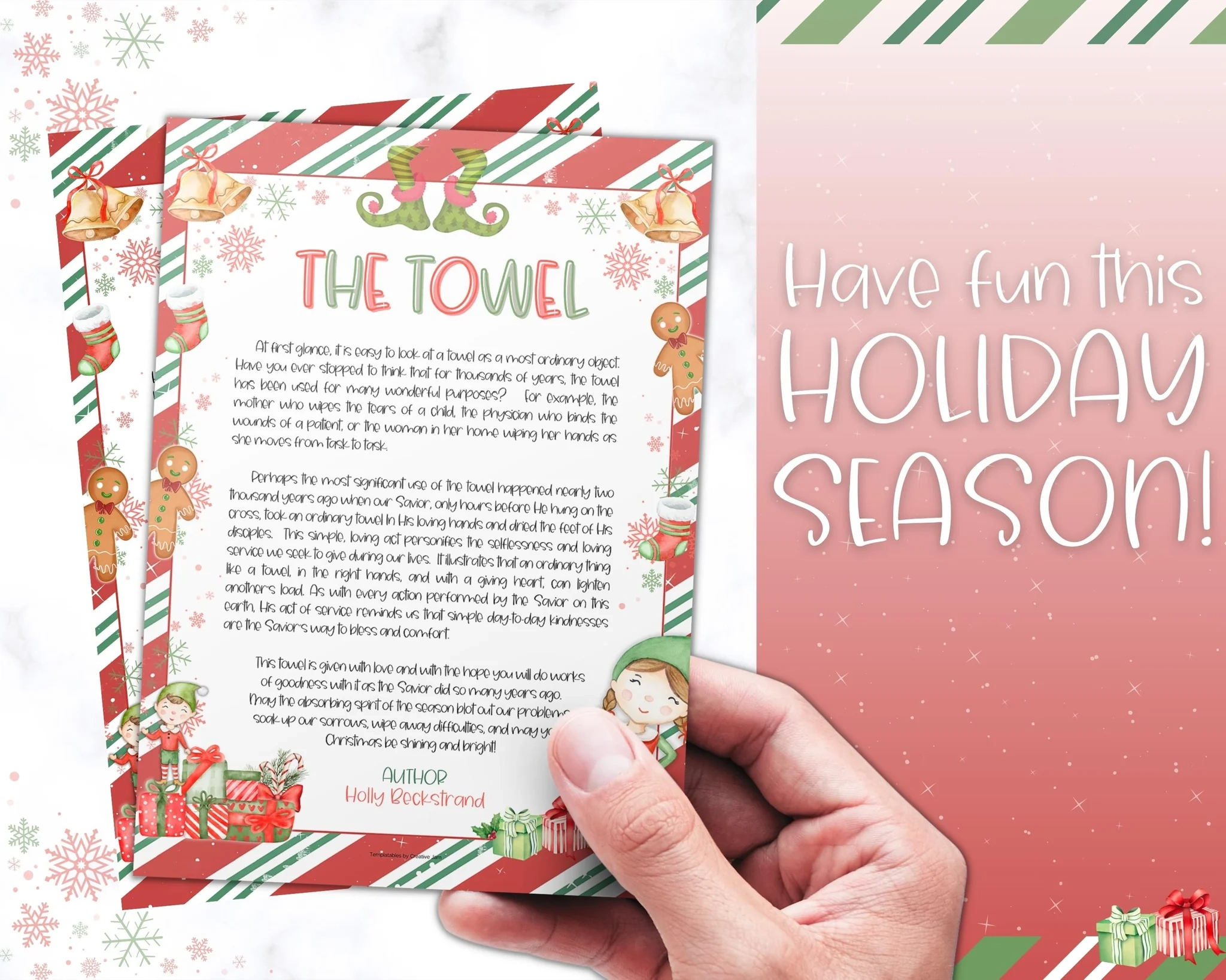 Christmas Towel Story Printable Christmas Towel Story Printable