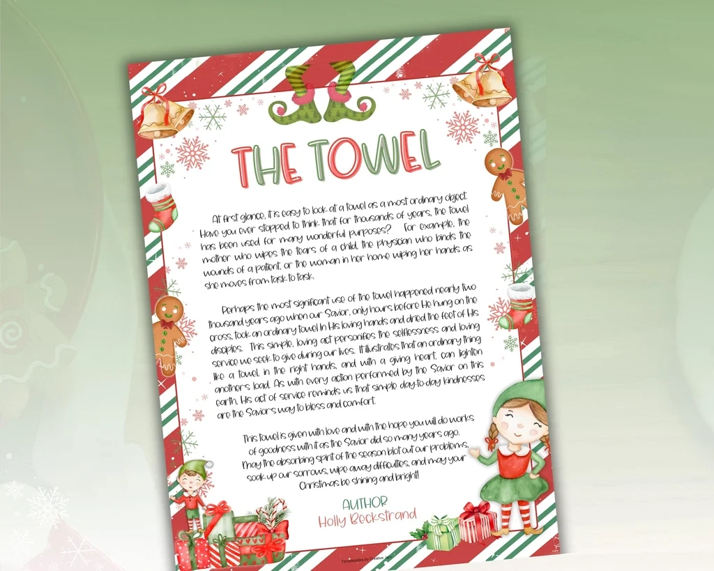 Christmas Towel Story Printable Christmas Towel Story Printable