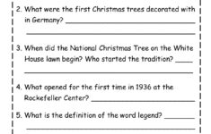 Christmas Traditions Reading Comprehension Passage