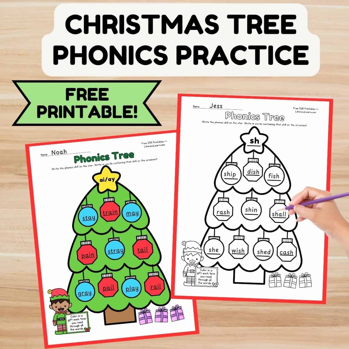Christmas Tree Phonics Worksheet Christmas Tree Phonics Worksheet