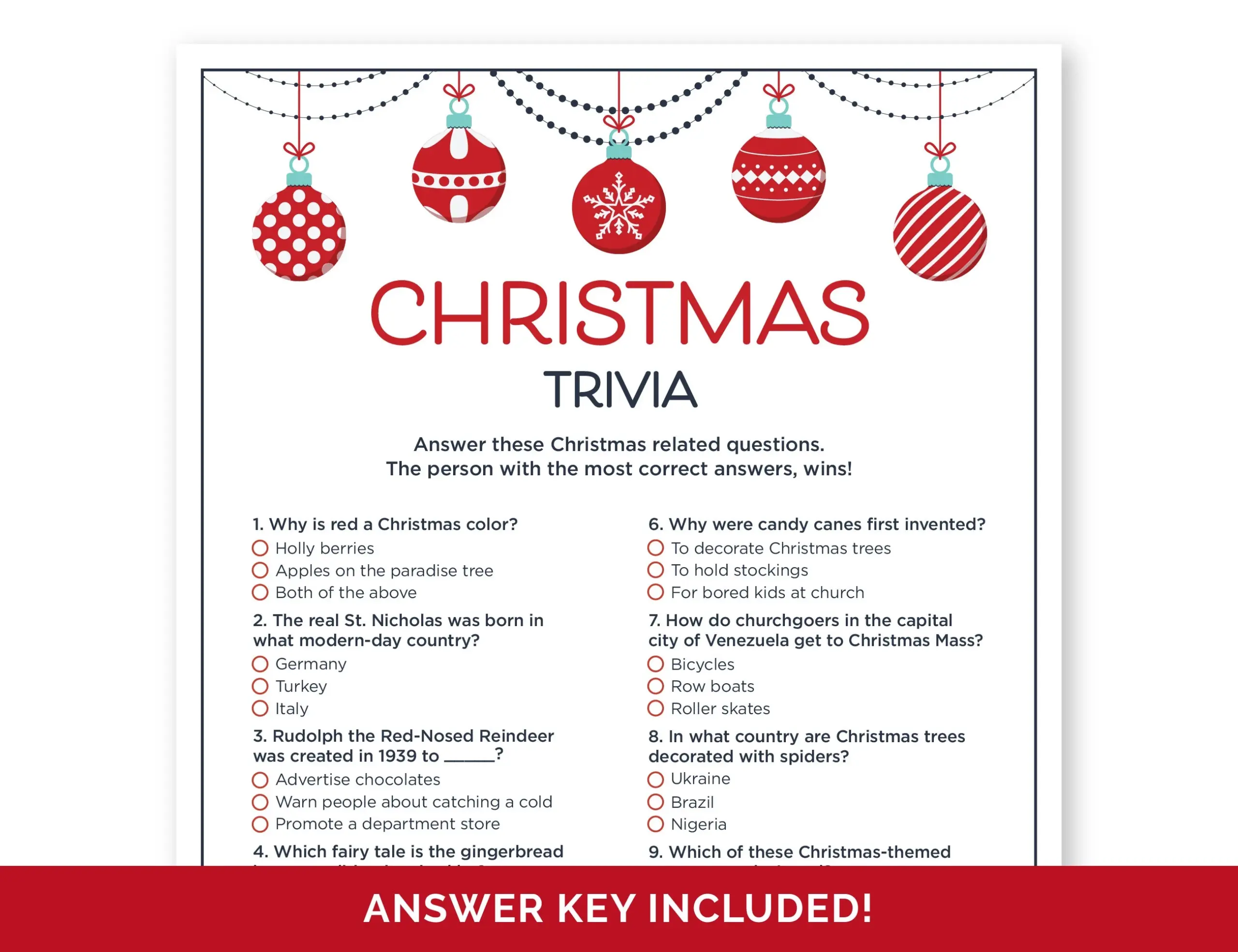 Christmas Trivia Game Printable Holiday Christmas Trivia Game Printable Holiday