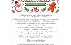 Christmas Trivia Quiz With Answers Printable