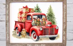 Christmas Truck Printable Red Truck With