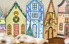Christmas Village Coloring Craft