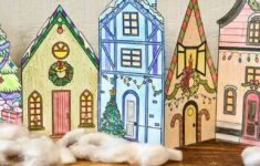 Christmas Village Coloring Craft