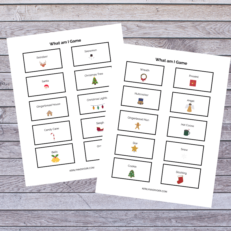 Christmas What Am I Printable Game Christmas What Am I Printable Game