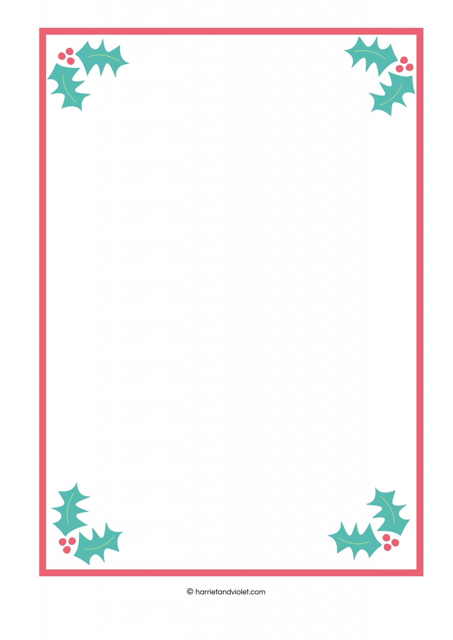 christmas lined paper printable