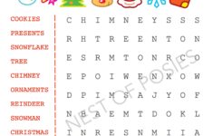 Christmas Word Puzzle Printables For Kids
