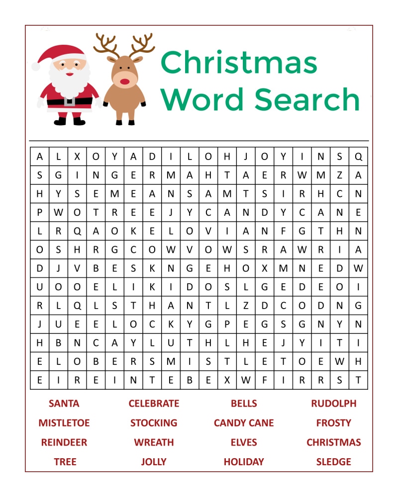 Christmas Word Search Christmas Word Search