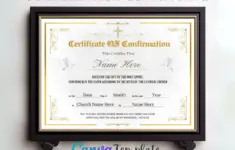 Church Certificate Religious Gold