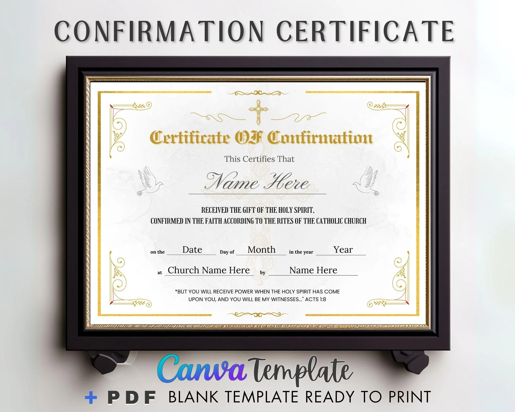Church Certificate Religious Gold Church Certificate Religious Gold