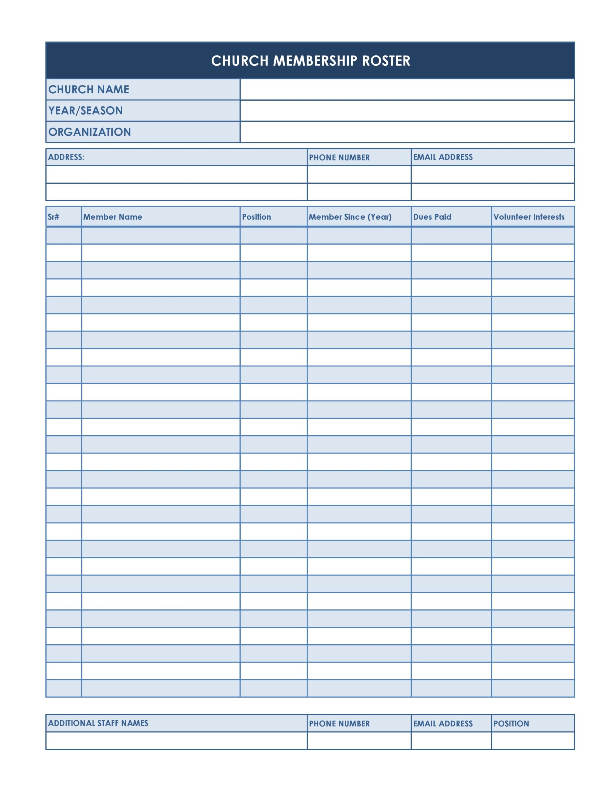 free church directory template for word