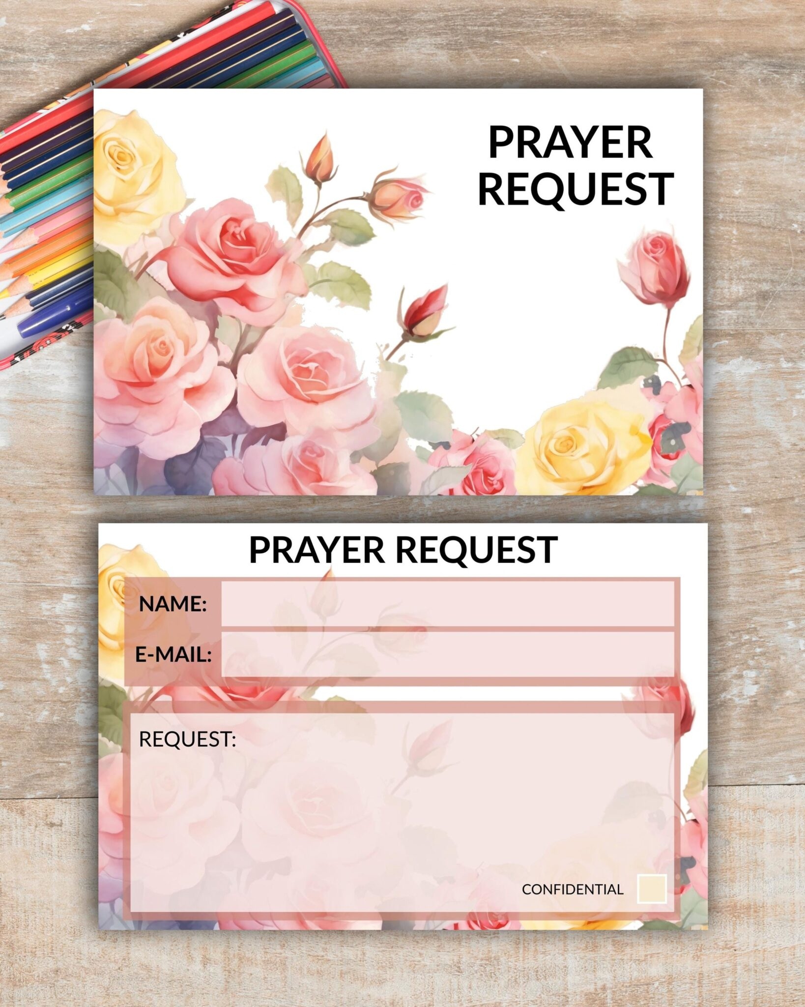 Church Prayer Request Card Church Prayer Card