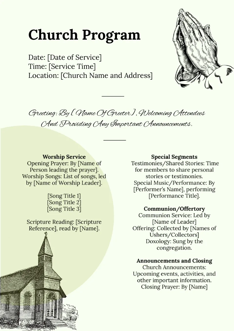 Church Program Template