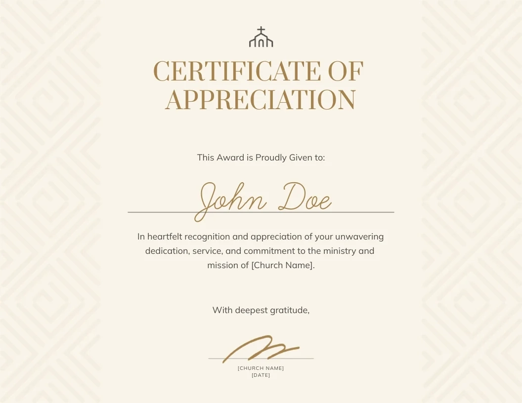 Church Recognition Certificate 1425295184