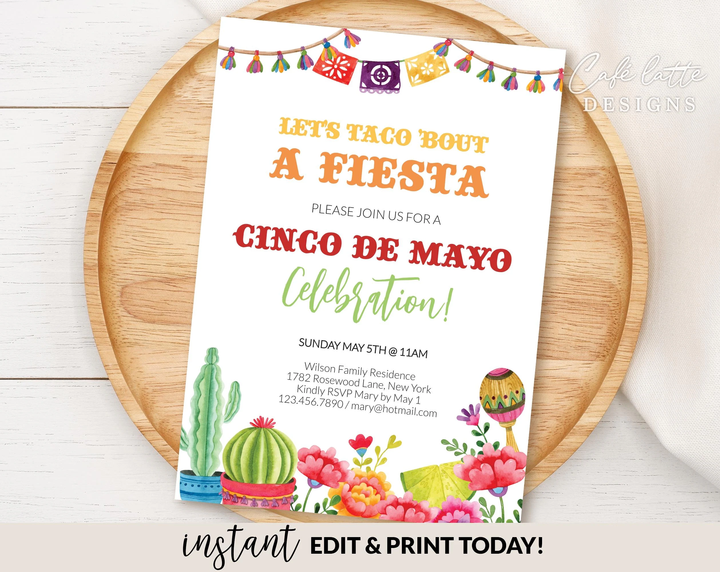 Cinco De Mayo Fiesta Invitation Editable