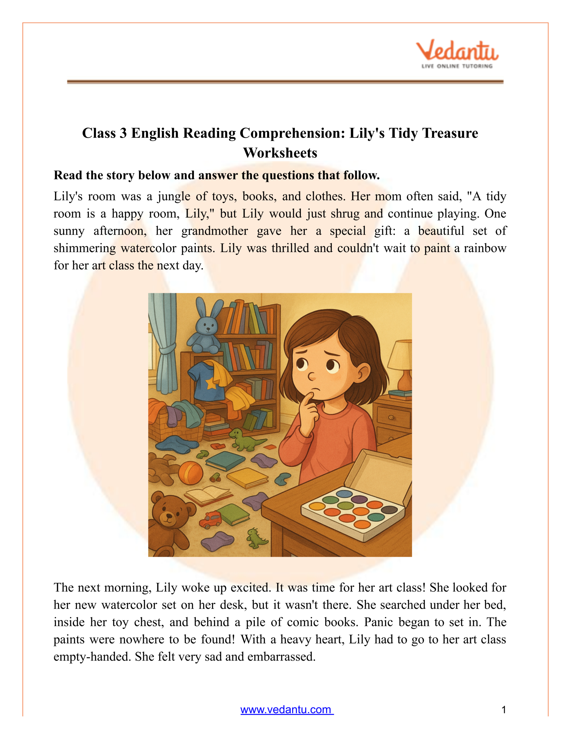 Class 3 Reading Comprehension Childrens Stories Maxs Good Habit