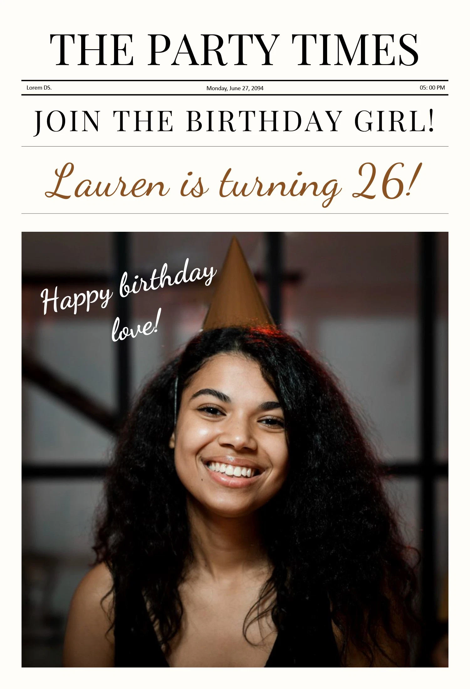 Classic Broadsheet Birthday Newspaper Template Classic Broadsheet Birthday Newspaper Template