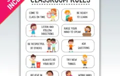 Classroom Rules Poster Printable Art For
