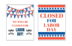 Closed For Labor Day Signs