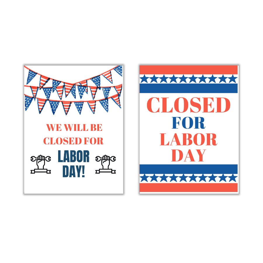 Closed For Labor Day Signs Closed For Labor Day Signs