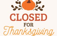 Closed For Thanksgiving Sign