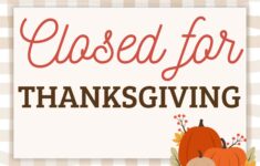 Closed For Thanksgiving Sign