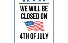 Closed On 4th Of July Sign