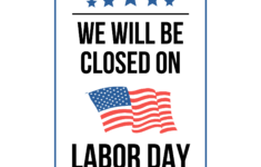 Closed On Labor Day Sign