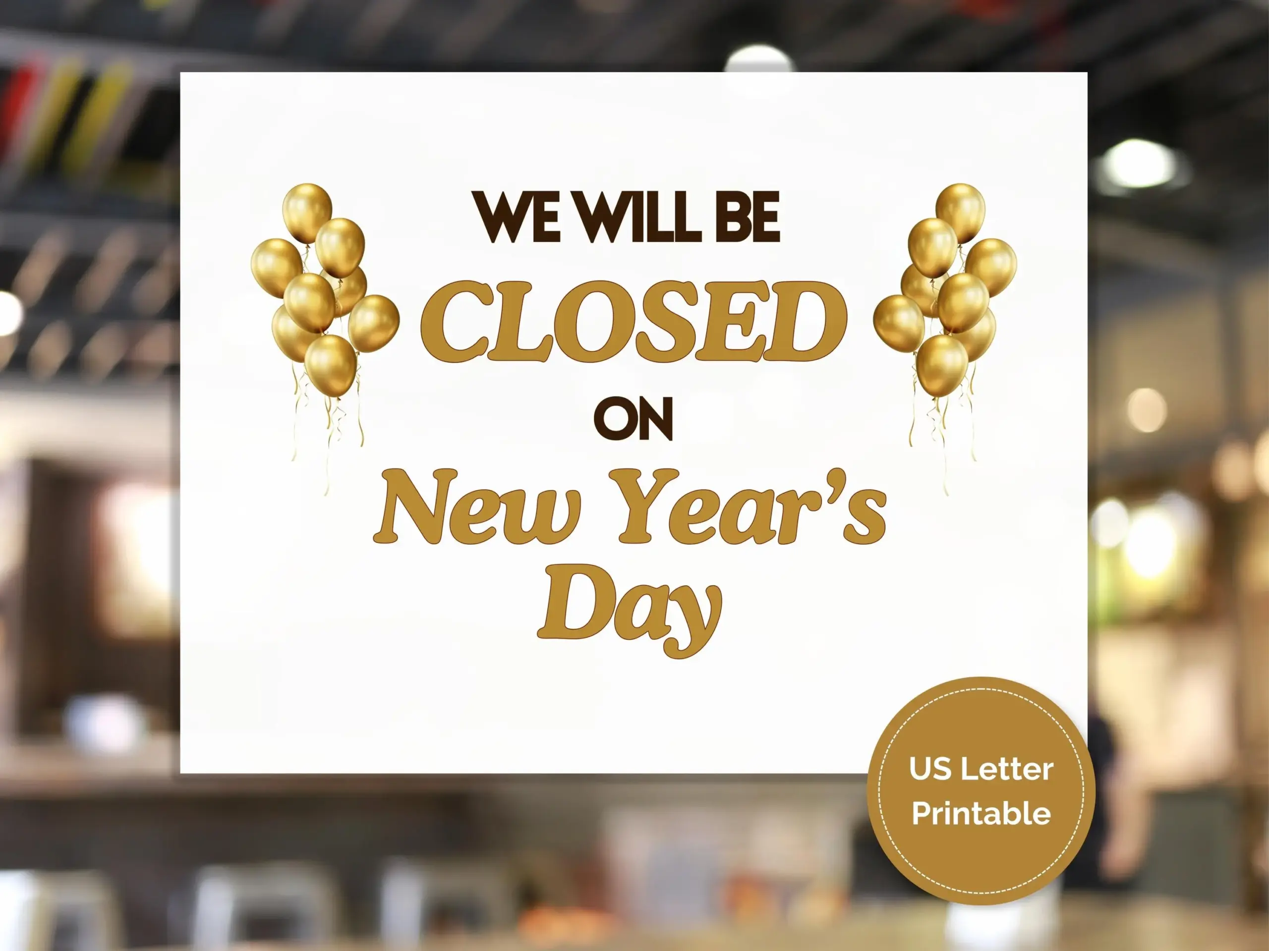 Closed On New Years Printable Sign Closed On New Years Printable Sign