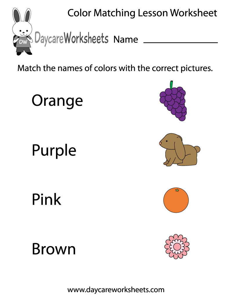 Color Matching Lesson Worksheet Color Matching Lesson Worksheet