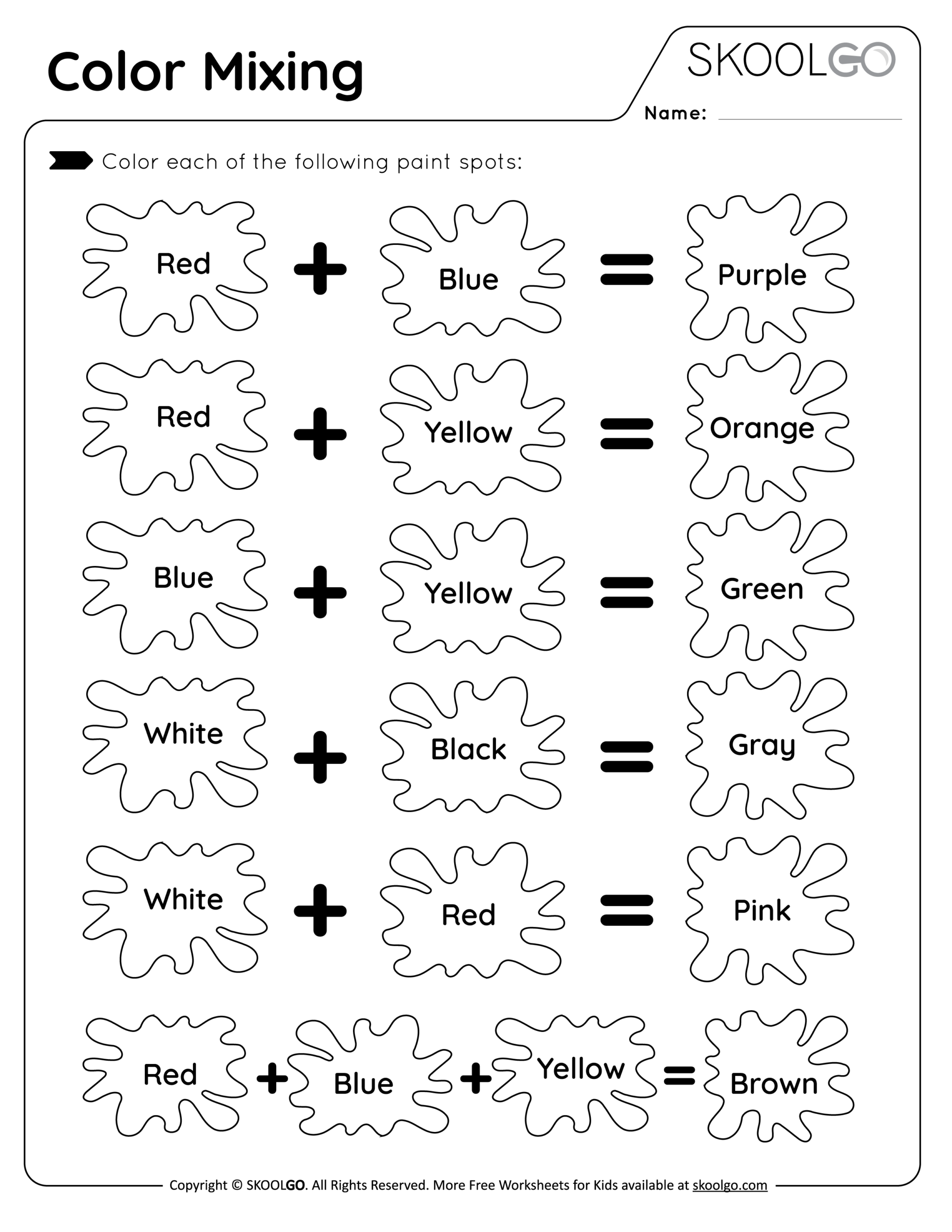 free printable color mixing chart free printable color mixing chart