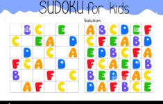 Colorful Alphabet Letters Sudoku Educational Game Or Leisure Activity Worksheet Vector Illustration Printable Grid To Fill In Missing Images Puzzle Image557634913