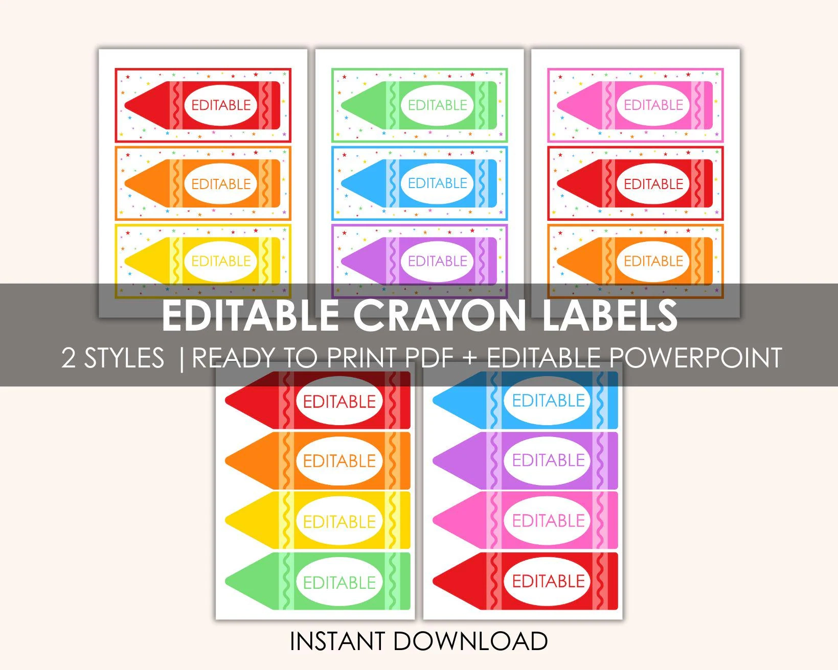 free printable crayon labels free printable crayon labels
