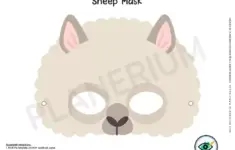 Colorful Sheep Mask Template