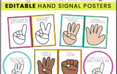 Colorful Simple Hand Signal Posters Editable Colorful Travel Theme Decor