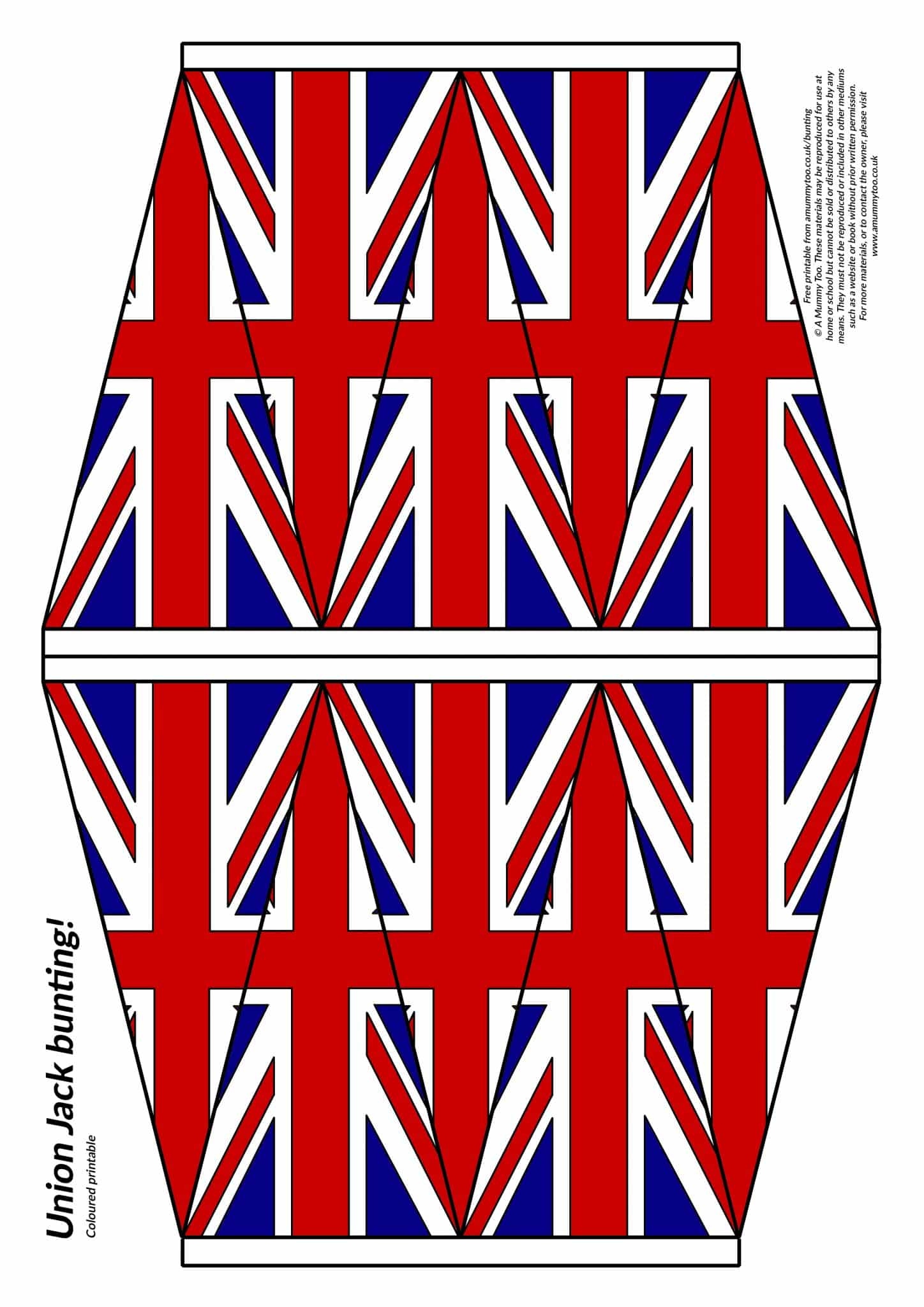 Colour And Cut Out Union Jack Bunting Template Colour And Cut Out Union Jack Bunting Template