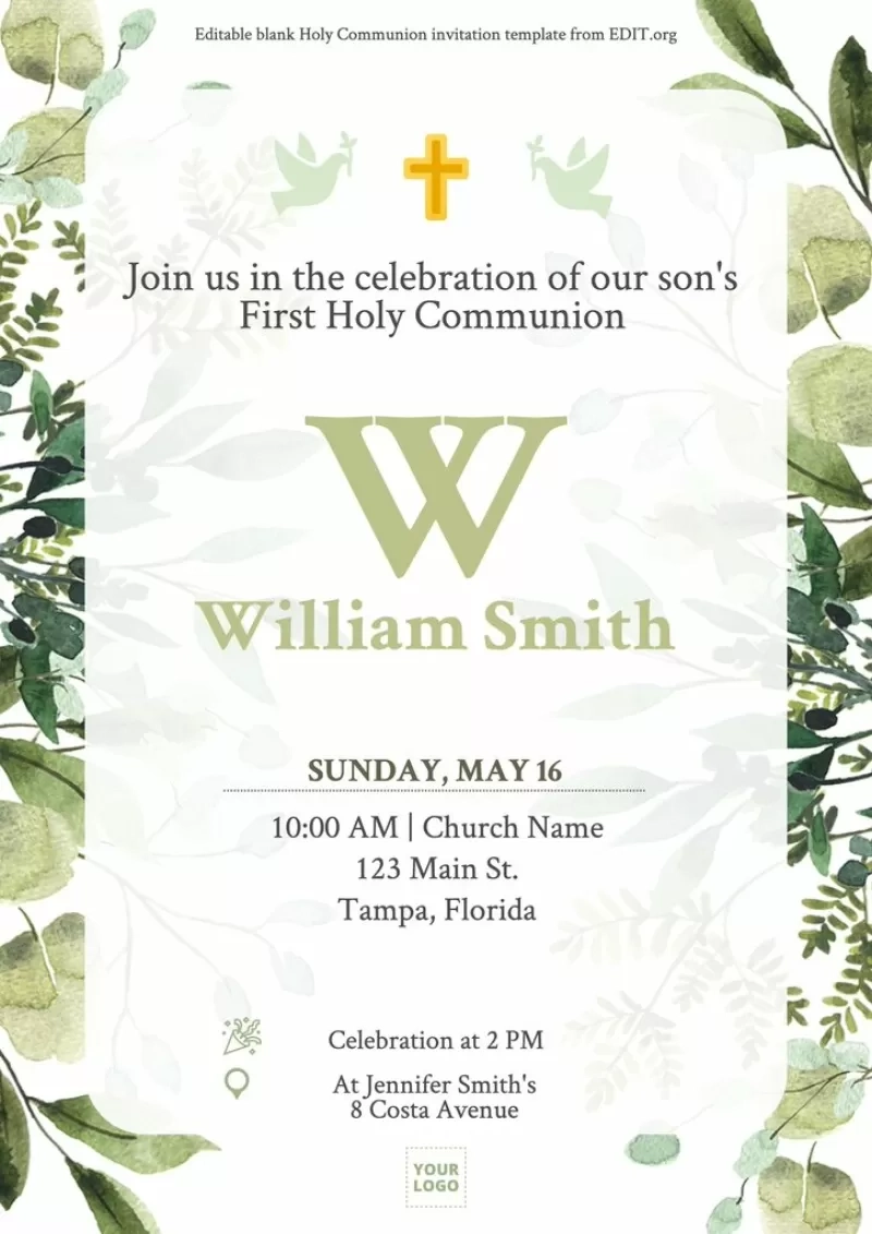 Communion Invitation Templates
