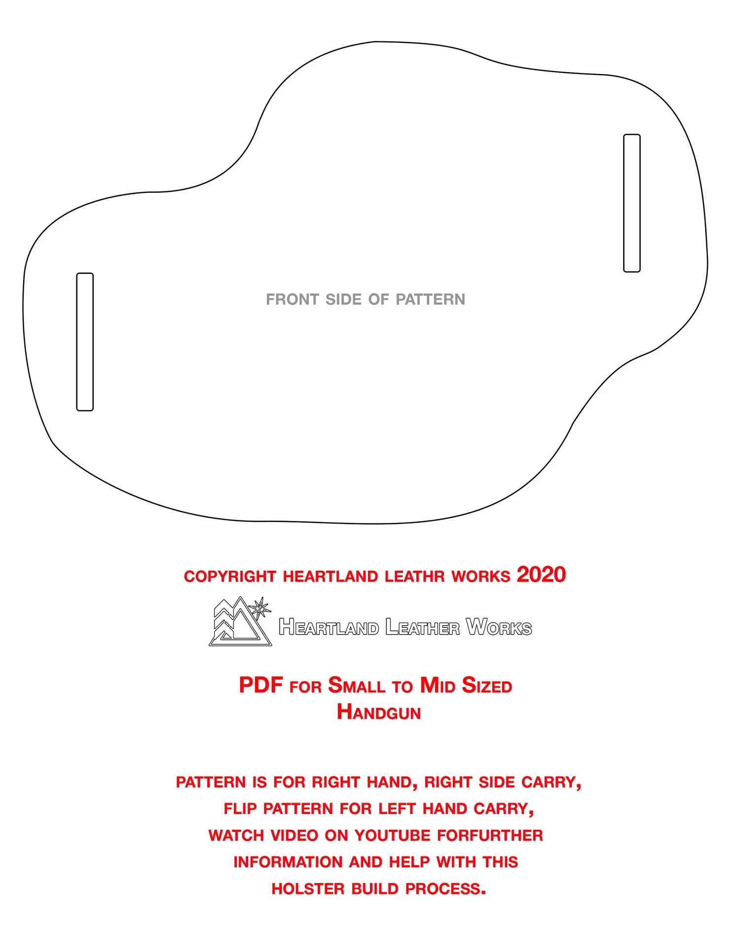 Compact Holster Pattern Pdf Digital Download