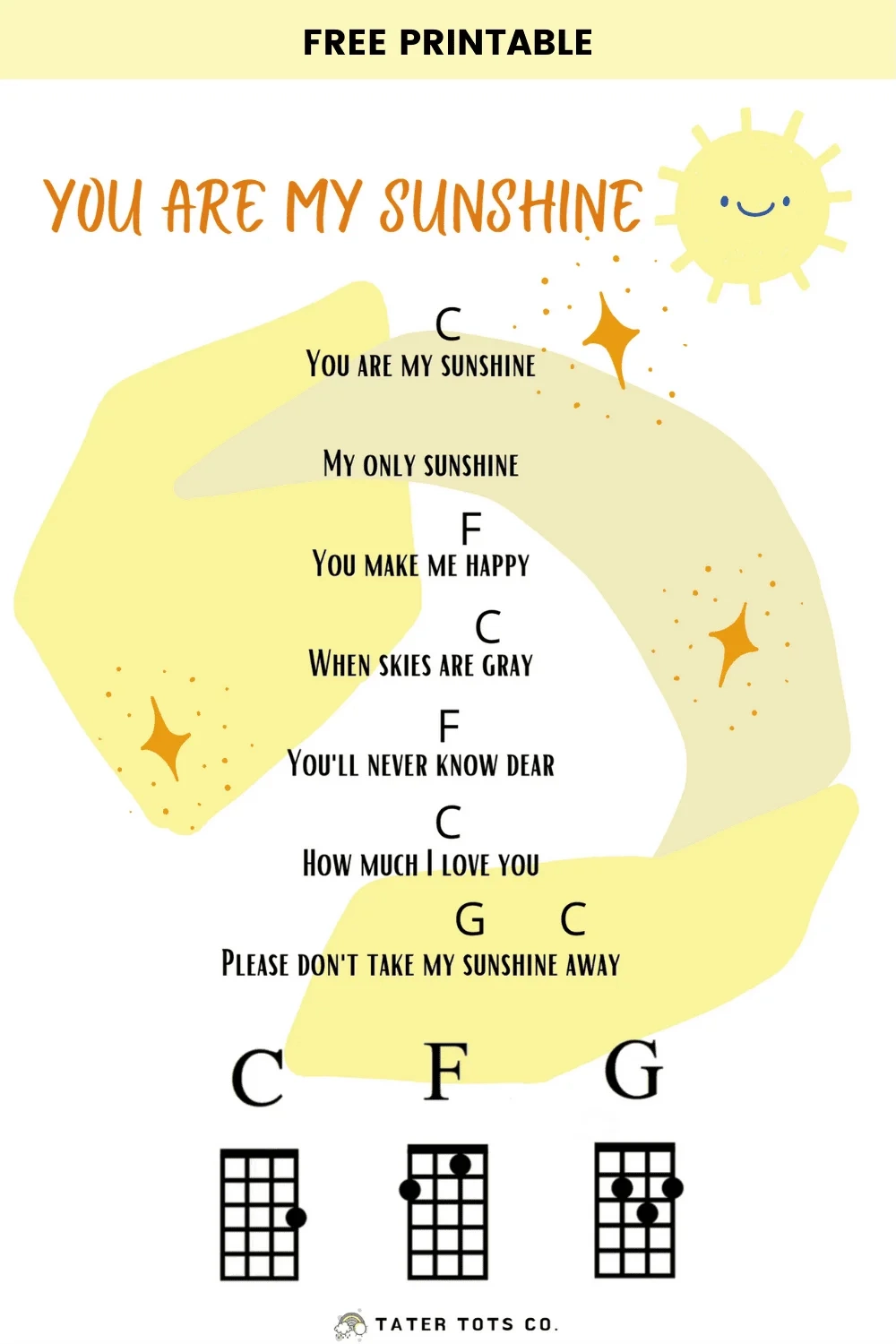 Compilation Of The Top 15 Children Nursery Rhyme Songs With Free Printable Ukulele Chords