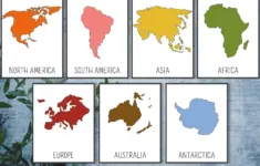 Continents Flash Cards And World Map