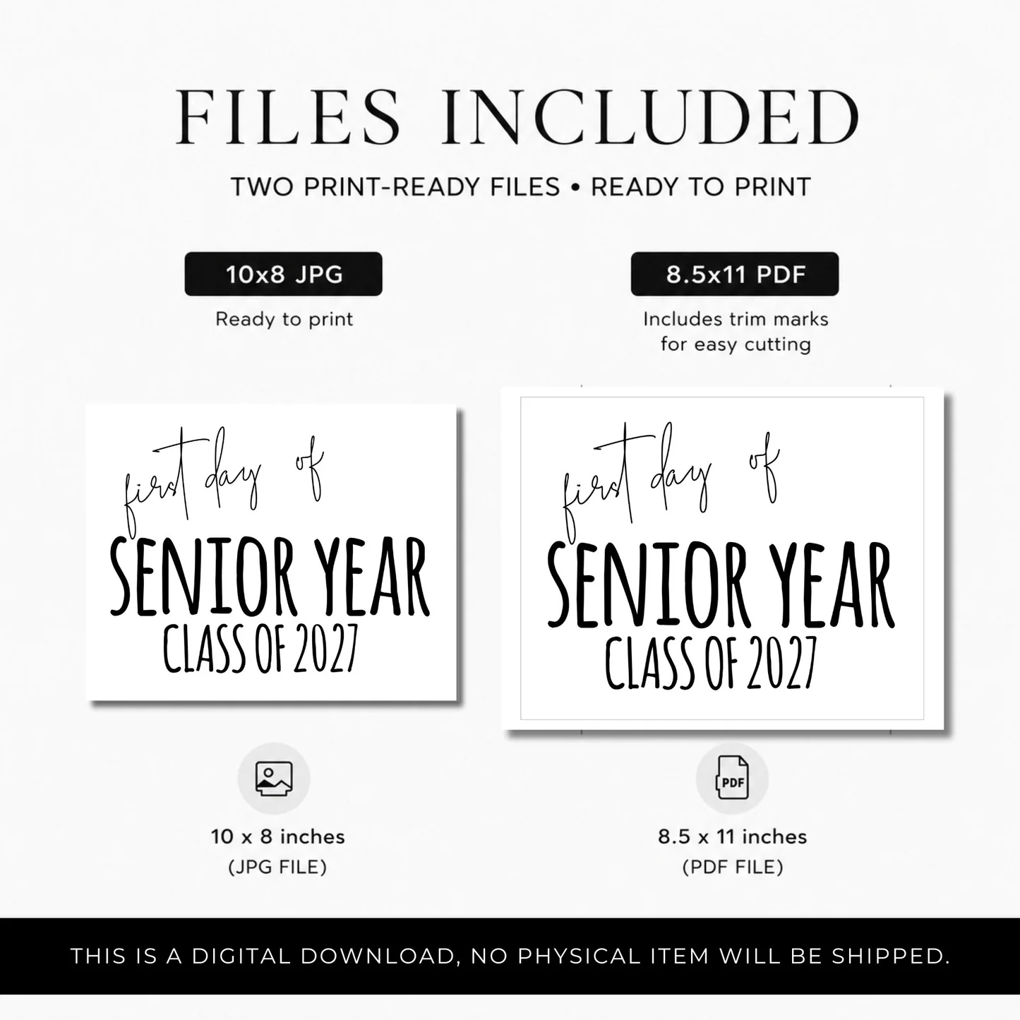 free printable first day of senior year