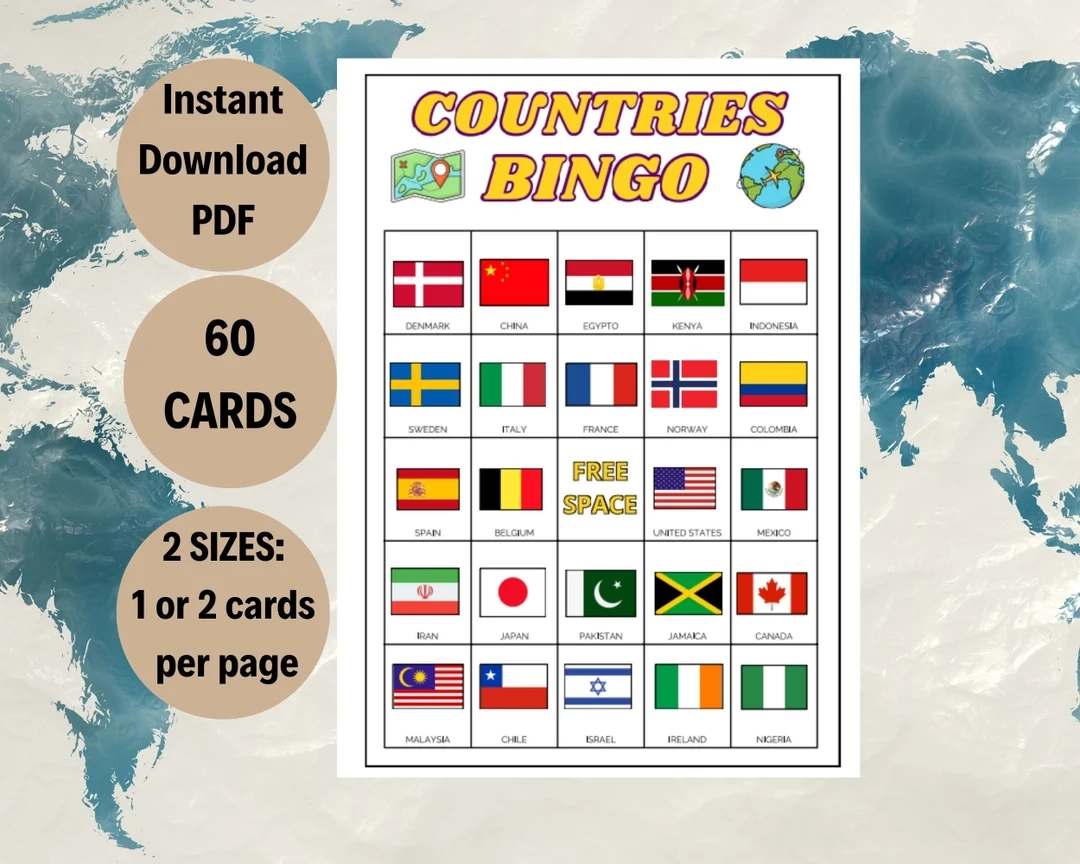 Countries Bingo Game Geography Classroom Countries Bingo Game Geography Classroom