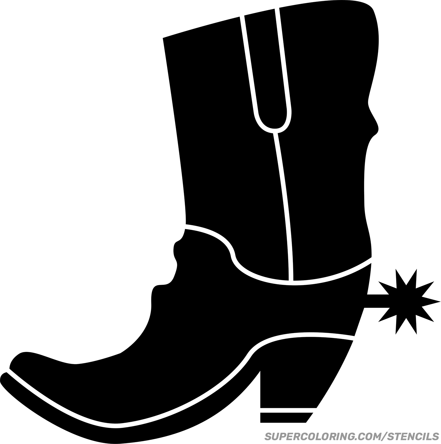 Cowboy Boot Stencil Cowboy Boot Stencil