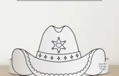Cowgirl Hat Paper Crown For Coloring
