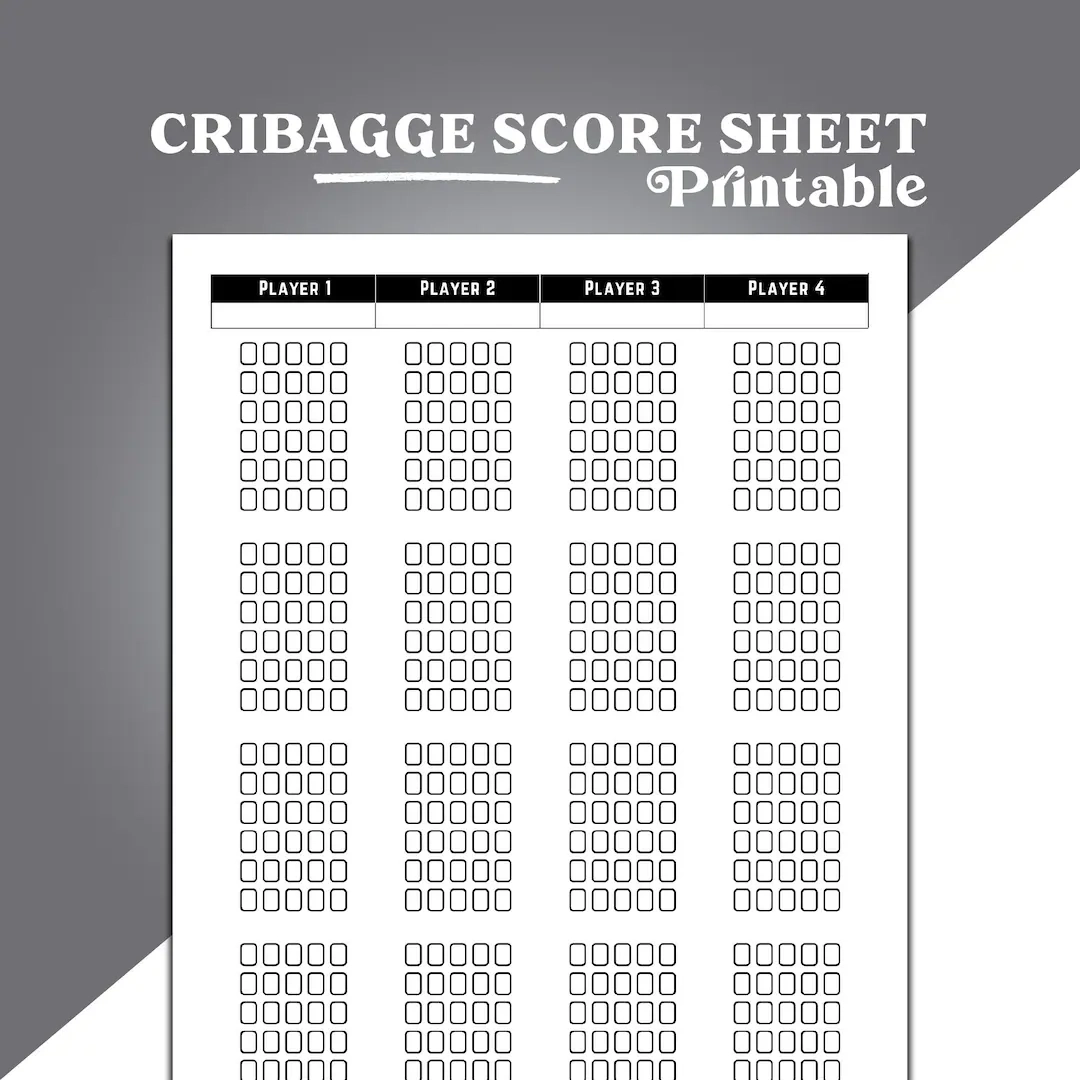 Cribbage Score Sheets Cribbage Scoring