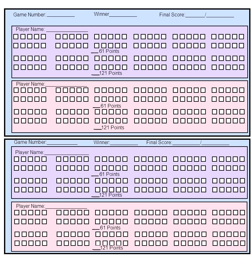 CribbagePaperScoreSheetPrint CribbagePaperScoreSheetPrint
