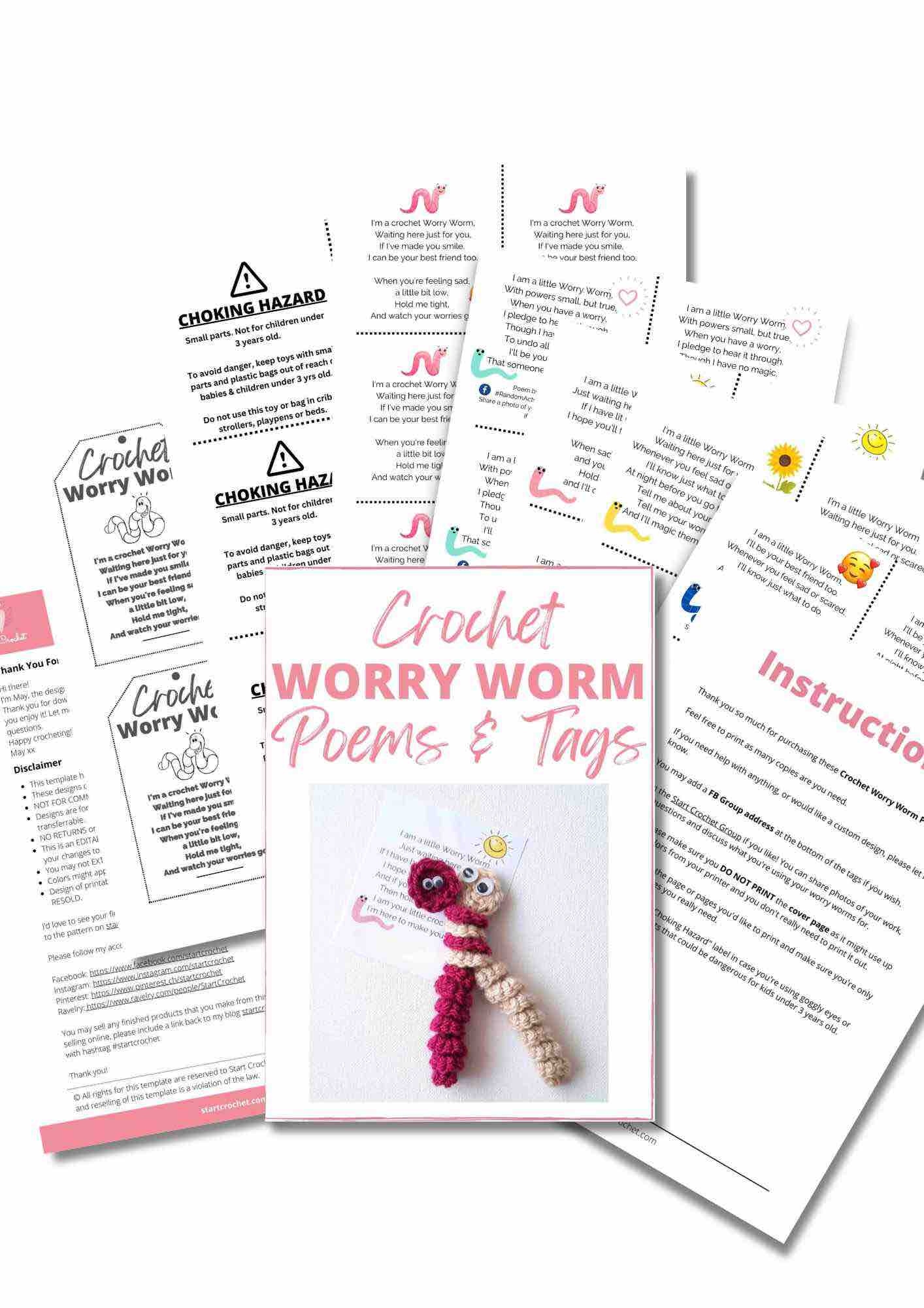 Crochet Worry Worm Pattern Poem Free Crochet Worry Worm Pattern Poem Free